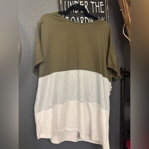 SHEIN Olive Green Oversized Color Block Curve Tee! 0XL